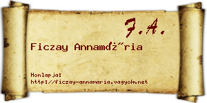 Ficzay Annamária névjegykártya